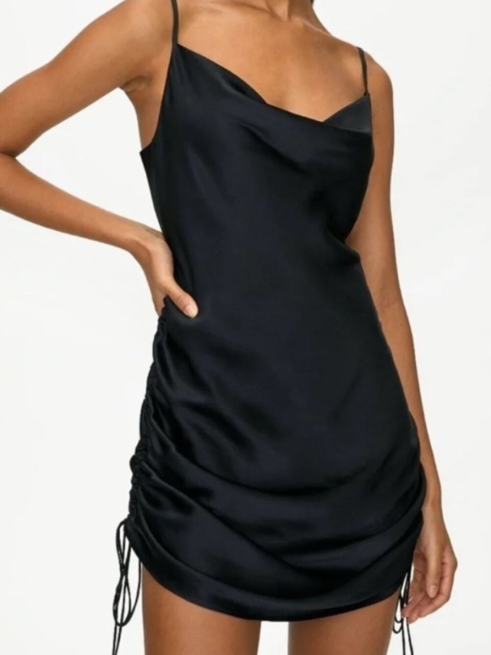 Aritzia Wilfred Black dress with cinched sides